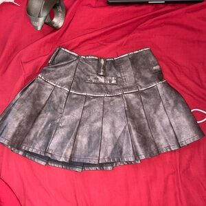 Fashion Nova Faux Leather Mini Skirt Pleated “Jessica”
